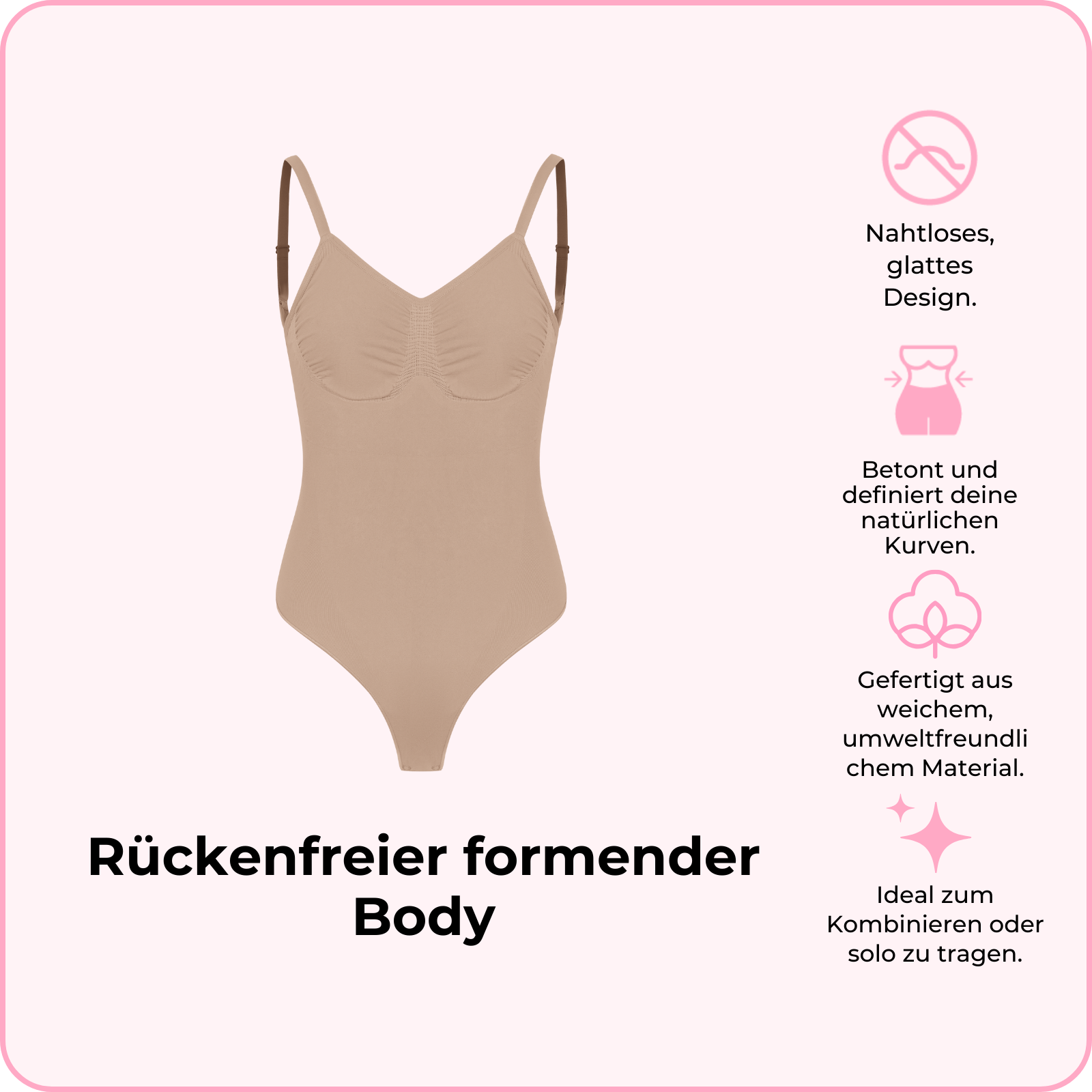 Rückenfreier formender Body