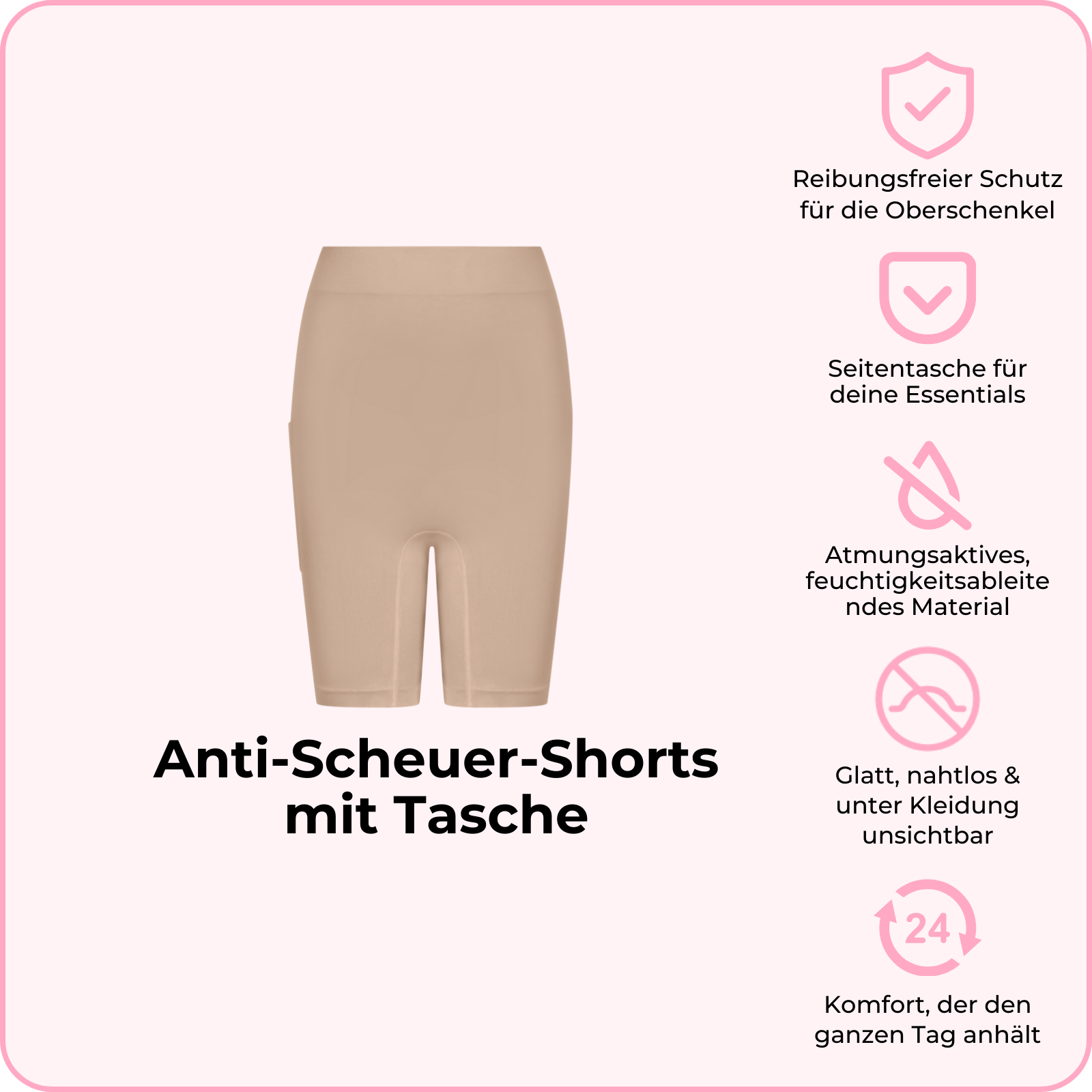 Anti-Scheuer-Shorts mit Tasche
