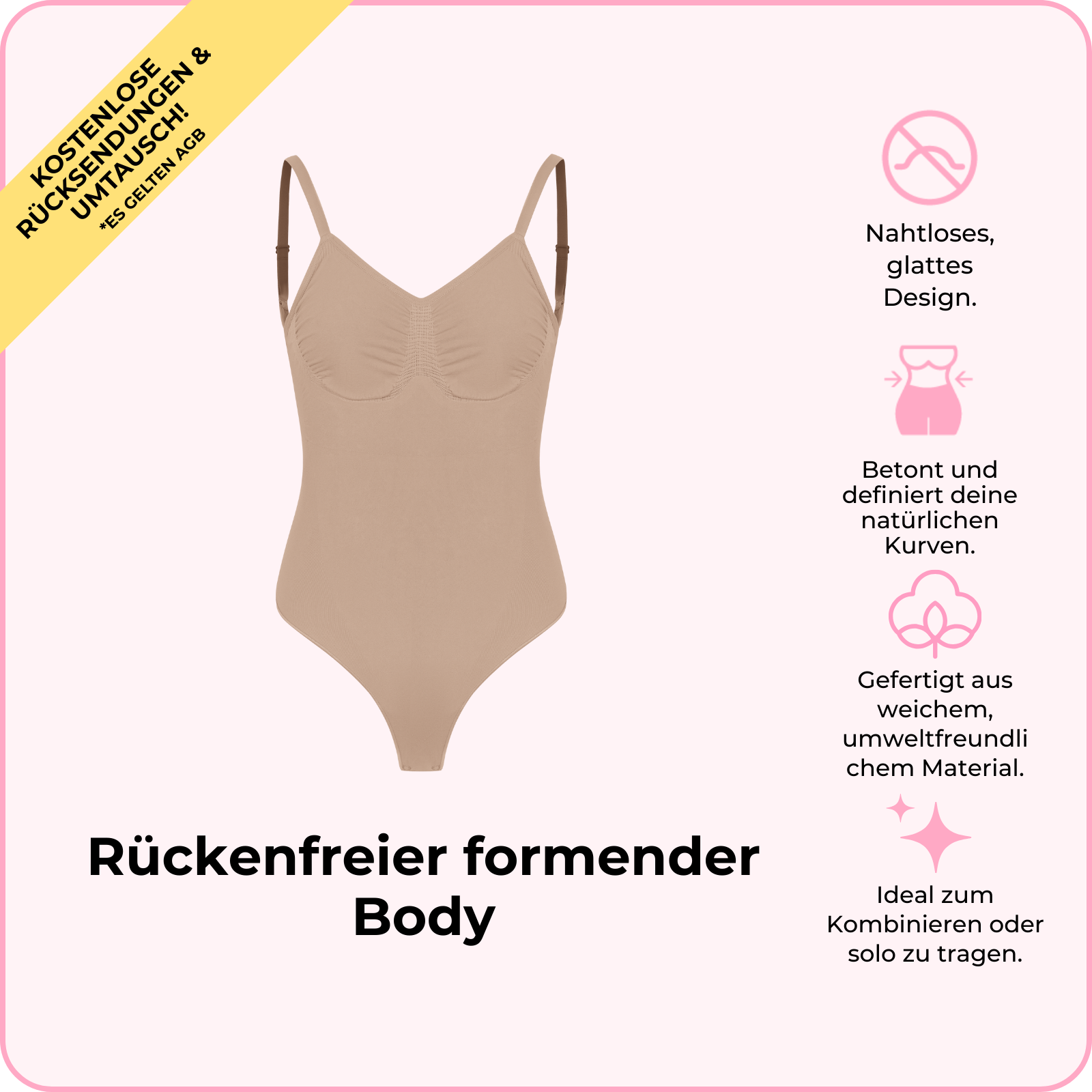 Rückenfreier formender Body
